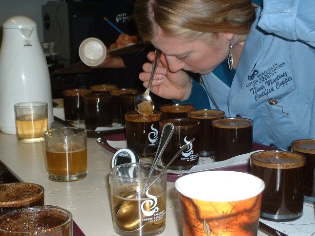 Nina Martinez - now officially a certified SCAA cupping judge!